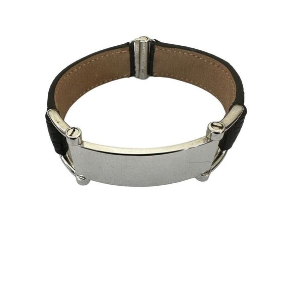 Celine Plaque Bracelet In Lizard And Brass With Certificate Of Authenticity